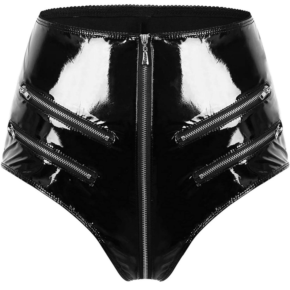 Shiny Black Hot Pants